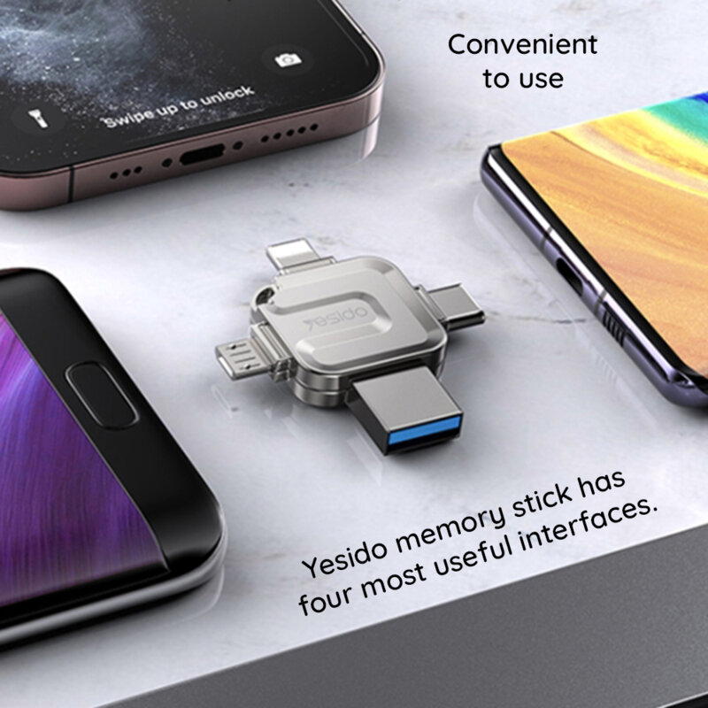 Stick USB, memorie flash externa Yesido FL15, 256GB, gri