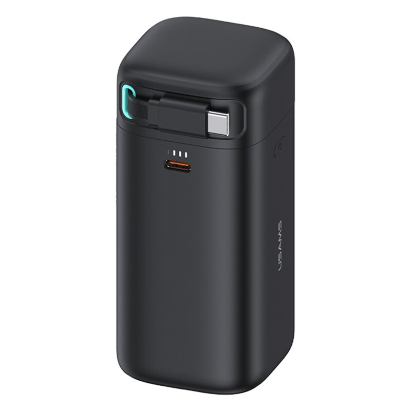 Baterie externa 45W GaN cu cablu USB-C Usams, negru, US-CD216