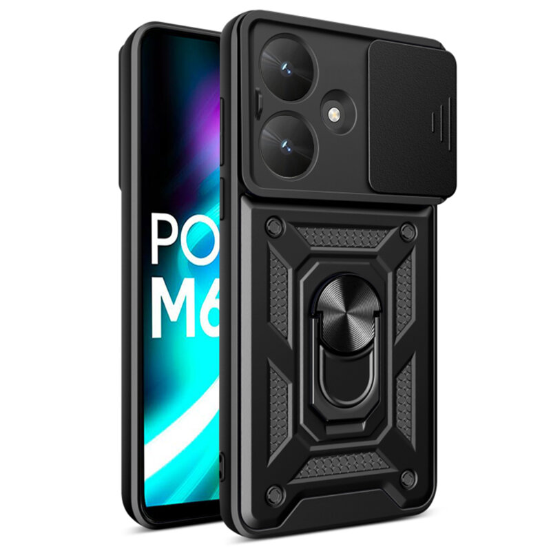 Husa Xiaomi Poco M6 protectie camera Techsuit CamShield Series, negru