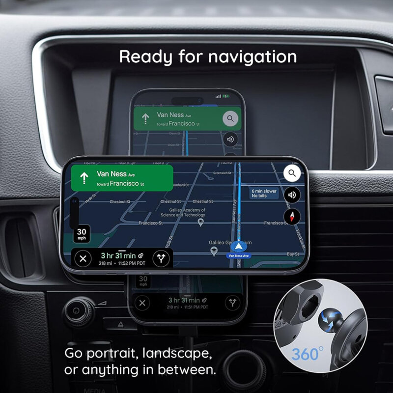 [Set 3x] Suport auto MagSafe, incarcator auto, cablu ESR 2B513