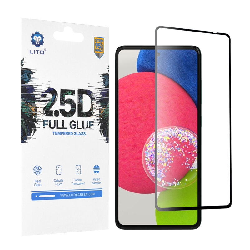 Folie sticla Samsung Galaxy A52s 5G Lito 2.5D Full Glue, negru