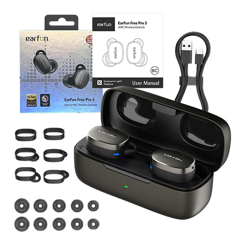 Casti in-ear Bluetooth, earbuds Earfun Free Pro 3, negru, TW400B