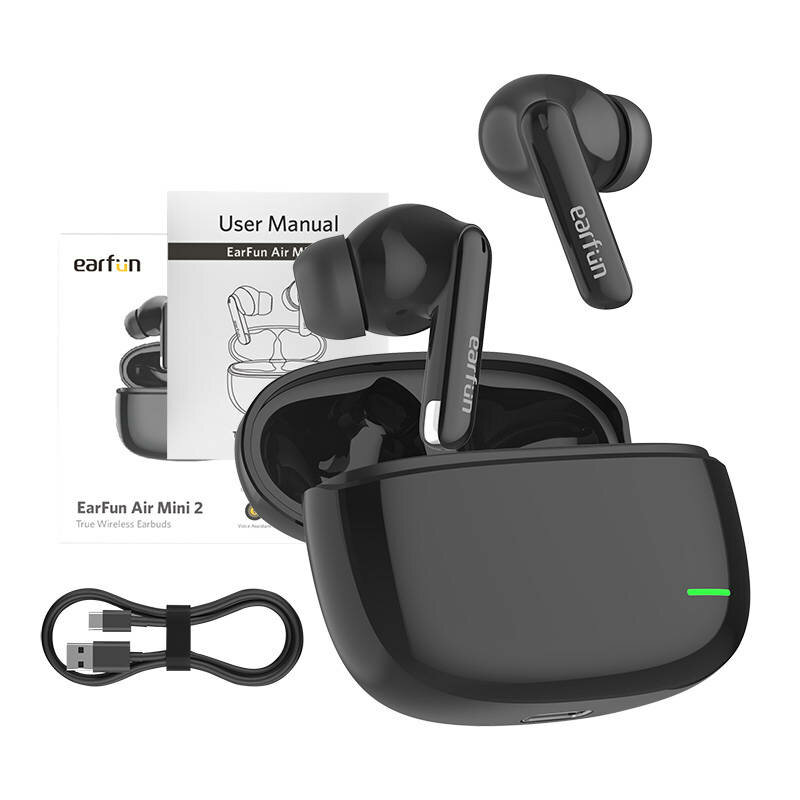 Casti in-ear Bluetooth, earbuds Earfun Air Mini 2, negru, TW203B