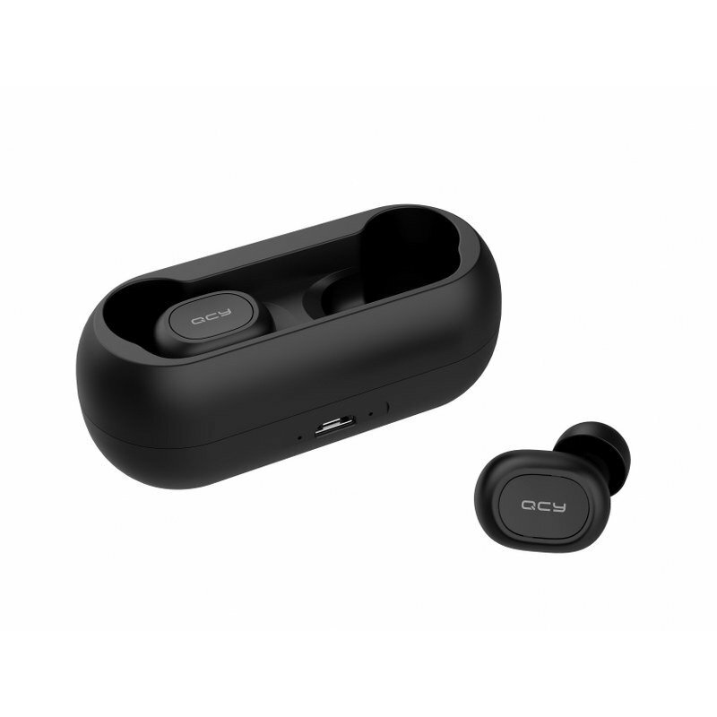 Casti Bluetooth TWS waterproof QCY T1C, negru