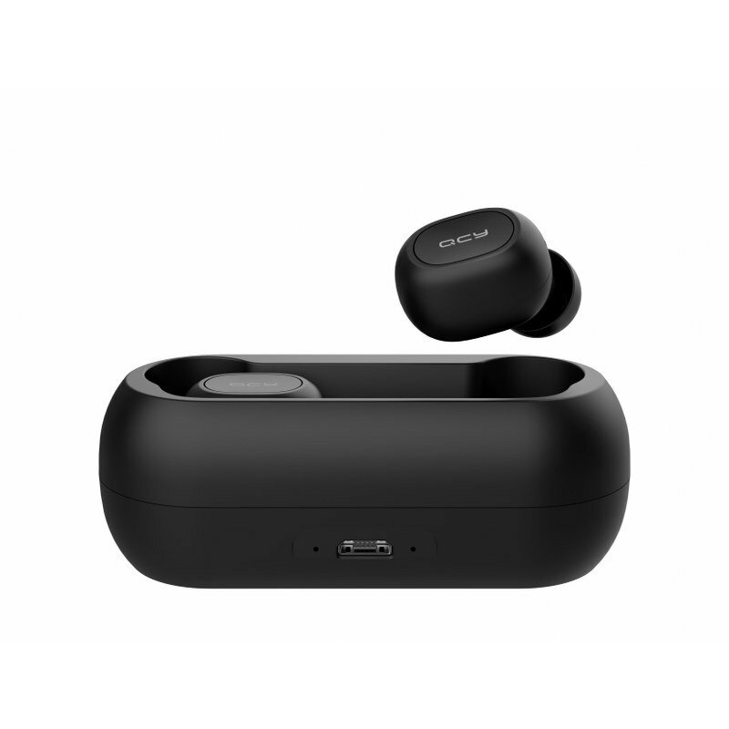 Casti Bluetooth TWS waterproof QCY T1C, negru