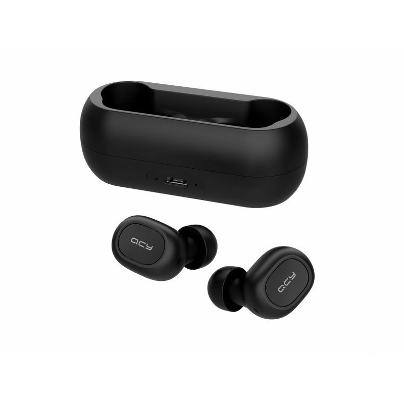 Casti Bluetooth TWS waterproof QCY T1C, negru