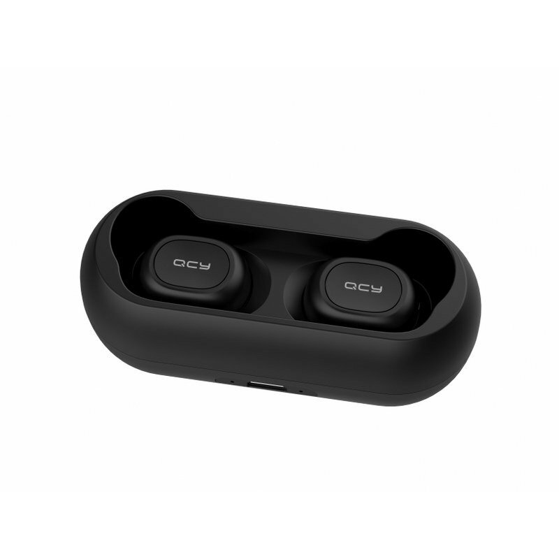 Casti Bluetooth TWS waterproof QCY T1C, negru