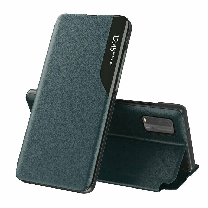 Husa Xiaomi Poco M3 Eco Leather View Flip Tip Carte - Verde