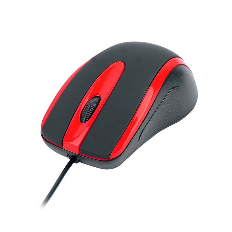 Mouse cu fir pentru laptop USB, 1000DPI Havit MS753, negru/rosu