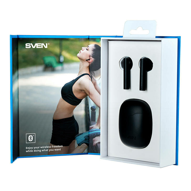 Casti half in-ear Bluetooth, earbuds Sven E-717BT, negru, SV-019266