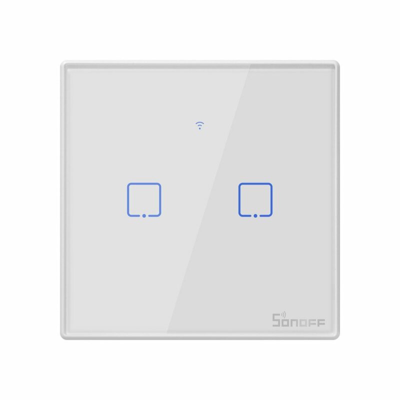 Intrerupator smart touch dublu Wi-Fi + RF 433MHz Sonoff T2