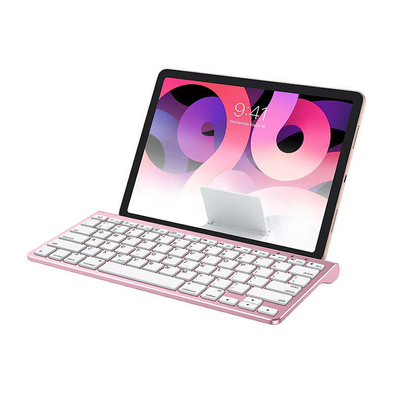 Tastatura Wireless iPad cu suport tableta Omoton KB088, roz