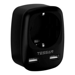 Incarcator priza de calatorie Tessan, 3600W, USB TS-611-DE-BK