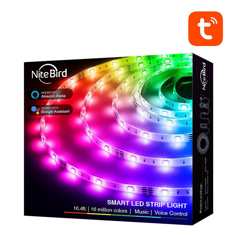 [Pachet 2x] Bandă LED inteligentă NiteBird SL3, 5m, multicolor