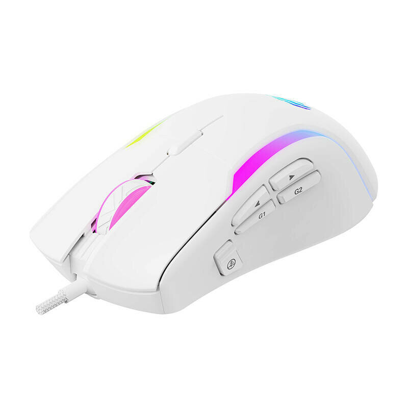Mouse gaming cu lumini RGB, 800 - 8000DPI Havit, alb MS1033