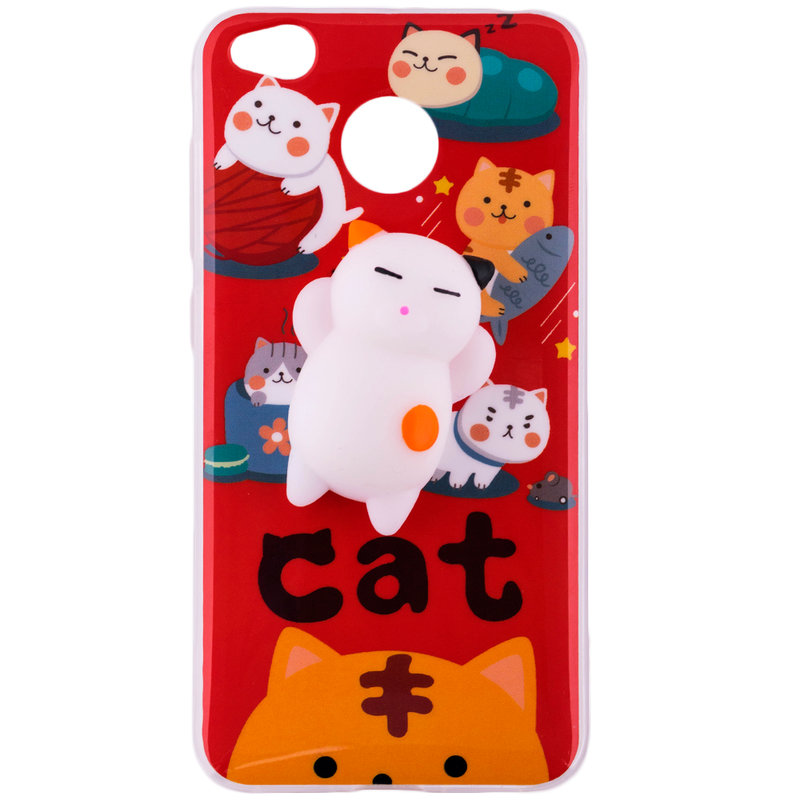 Husa Anti-Stres Xiaomi Redmi 4, Redmi 4X 3D Bubble - White Cats