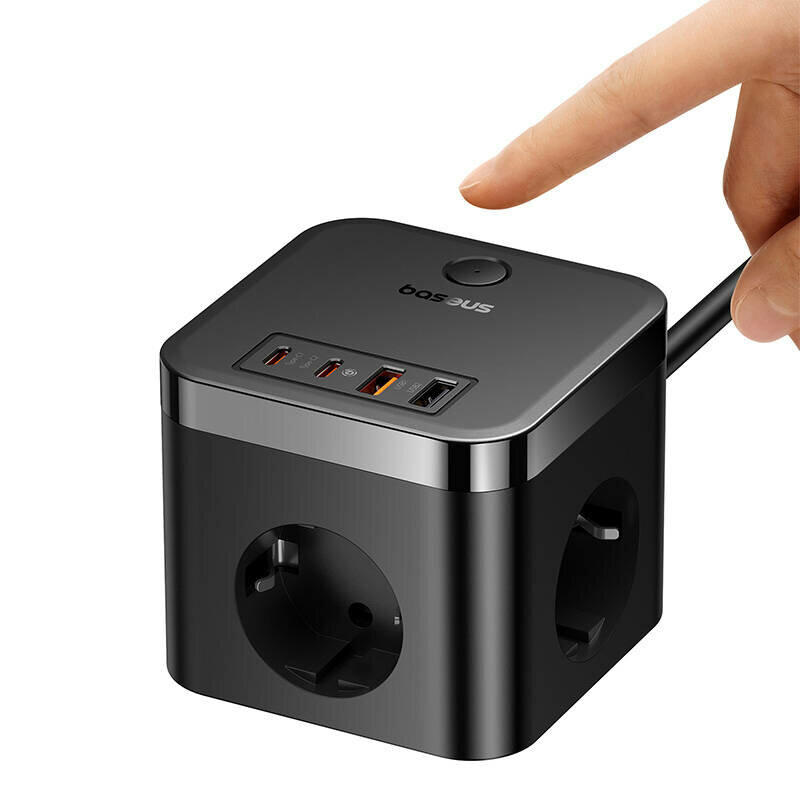 Prelungitor priza 4000W, 1.5m Baseus, E00066400117-00 negru