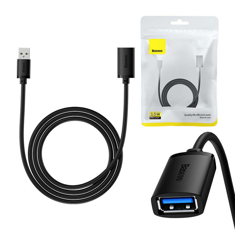 Cablu extensie USB, 1.5m Baseus AirJoy Series, negru