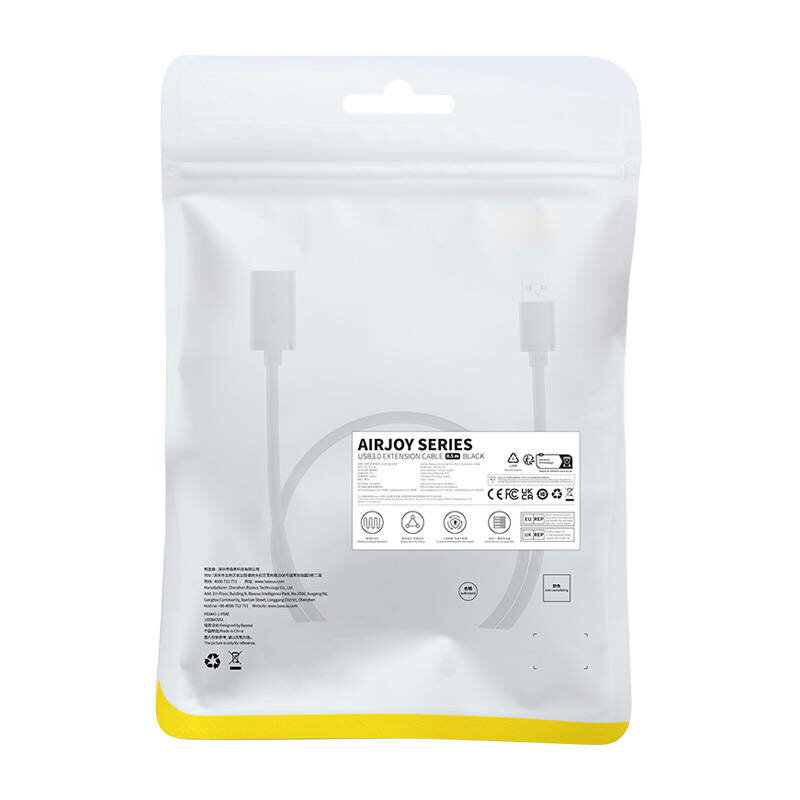 Cablu extensie USB, 0.5m Baseus AirJoy Series, negru