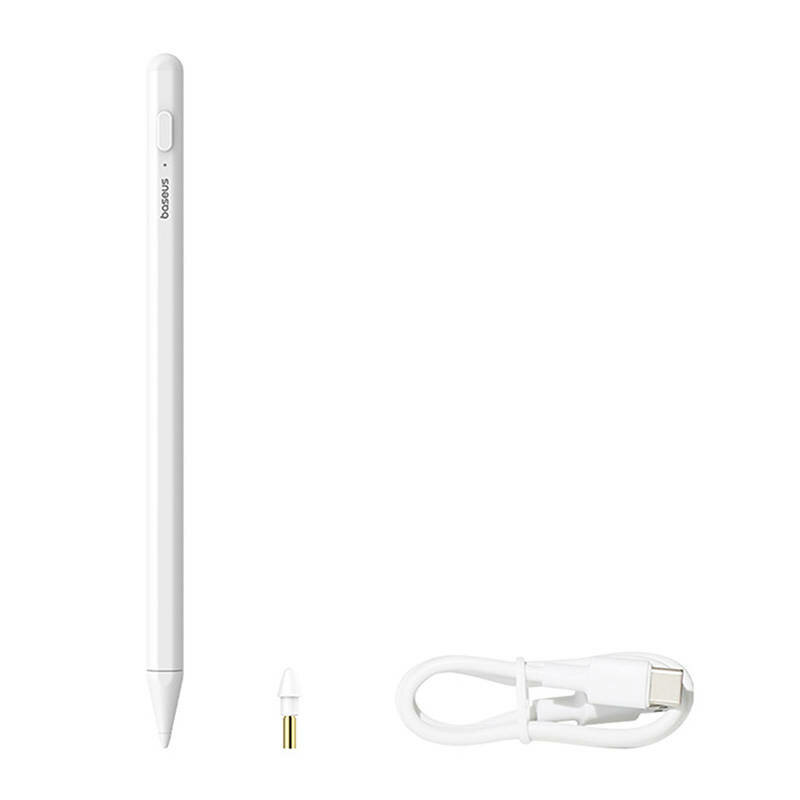 Stylus Pen magnetic cu indicator LED pentru iPad Baseus, alb