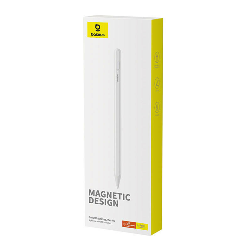 Stylus Pen magnetic cu indicator LED pentru iPad Baseus, alb