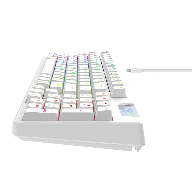 Tastatura gaming mecanica Havit, RGB, Type-C, alb KB885L