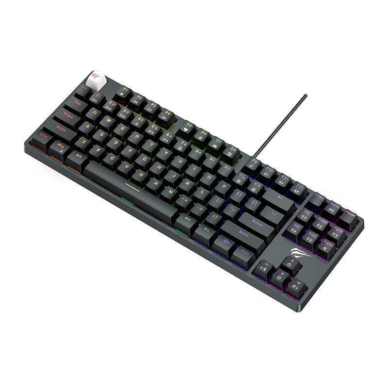 Tastatura gaming mecanica Havit, lumini RGB, negru KB890L