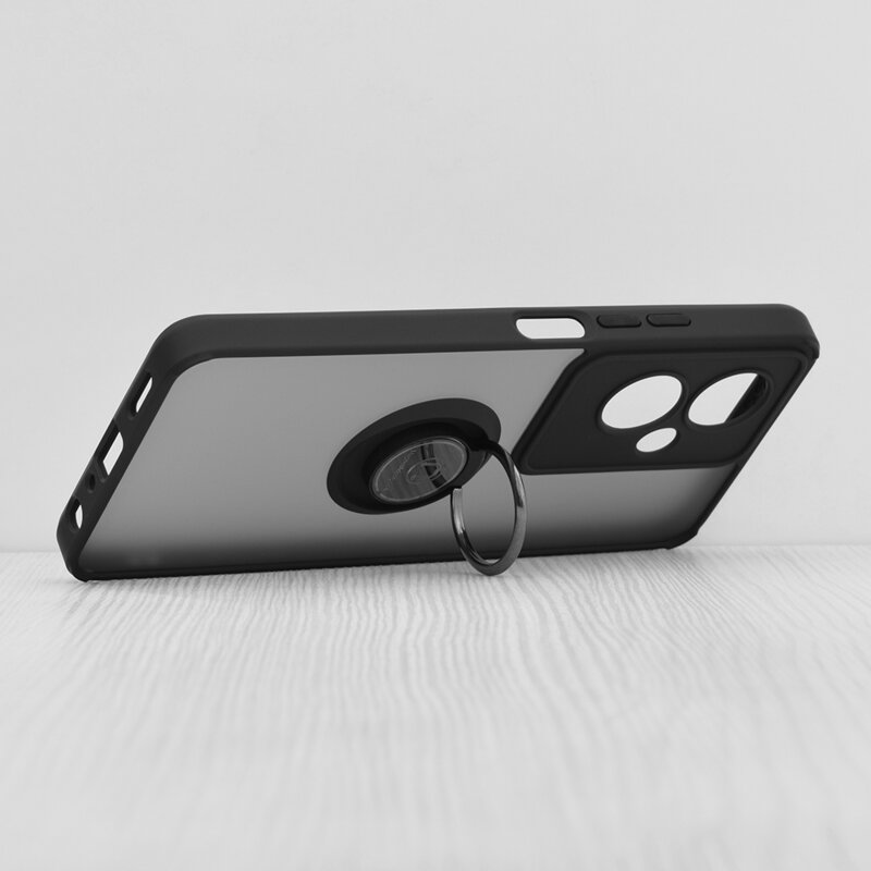 Husa OnePlus Nord N30 SE Techsuit Glinth cu inel suport stand magnetic, negru