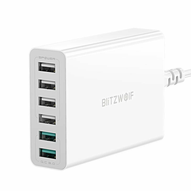 Incarcator 6x USB BlitzWolf, QC3.0, 60W, alb, BW-S15