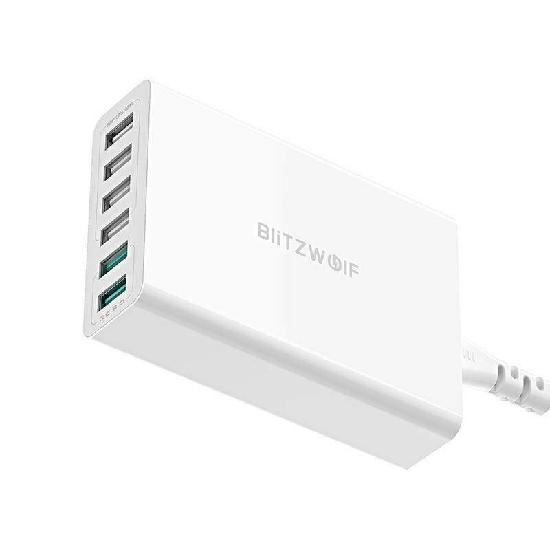Incarcator 6x USB BlitzWolf, QC3.0, 60W, alb, BW-S15