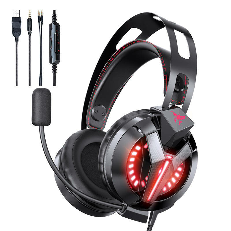 Casti gaming cu microfon, Onikuma, lumini LED, USB, M180 pro