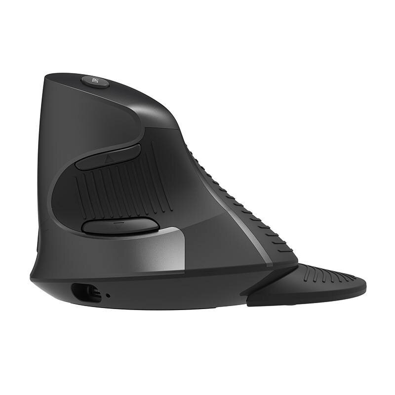 Mouse vertical Wireless 800-1600 DPI Delux M618G DB, negru/gri