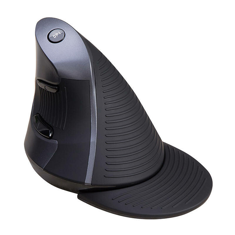 Mouse vertical Wireless 800-1600 DPI Delux M618G GX, negru/gri