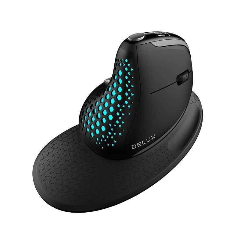 Mouse ergonomic wireless 600-4000 DPI Delux M618XSD, negru