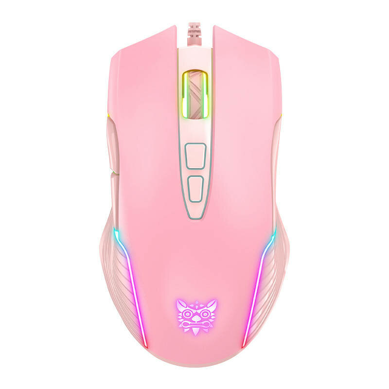 Mouse gaming cu lumini LED Onikuma, 800/6400DPI, roz CW905