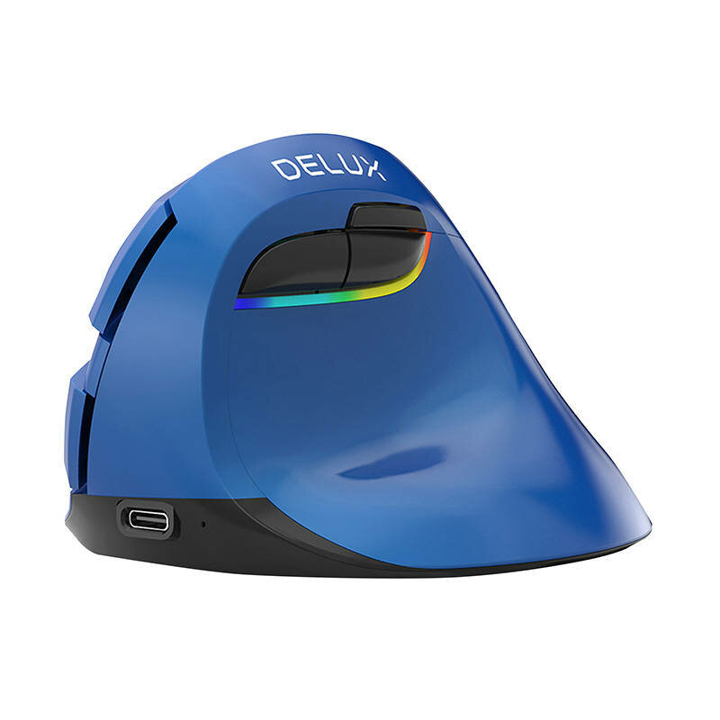 Mouse ergonomic fara fir BT 800-4000 DPI Delux M618Mini, albastru