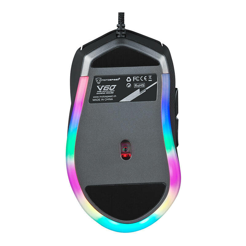 Mouse cu fir pentru gaming Motospeed V60, RGB, negru