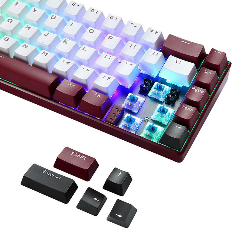 Tastatura mecanica de gaming wireless Motospeed BK67, rosu