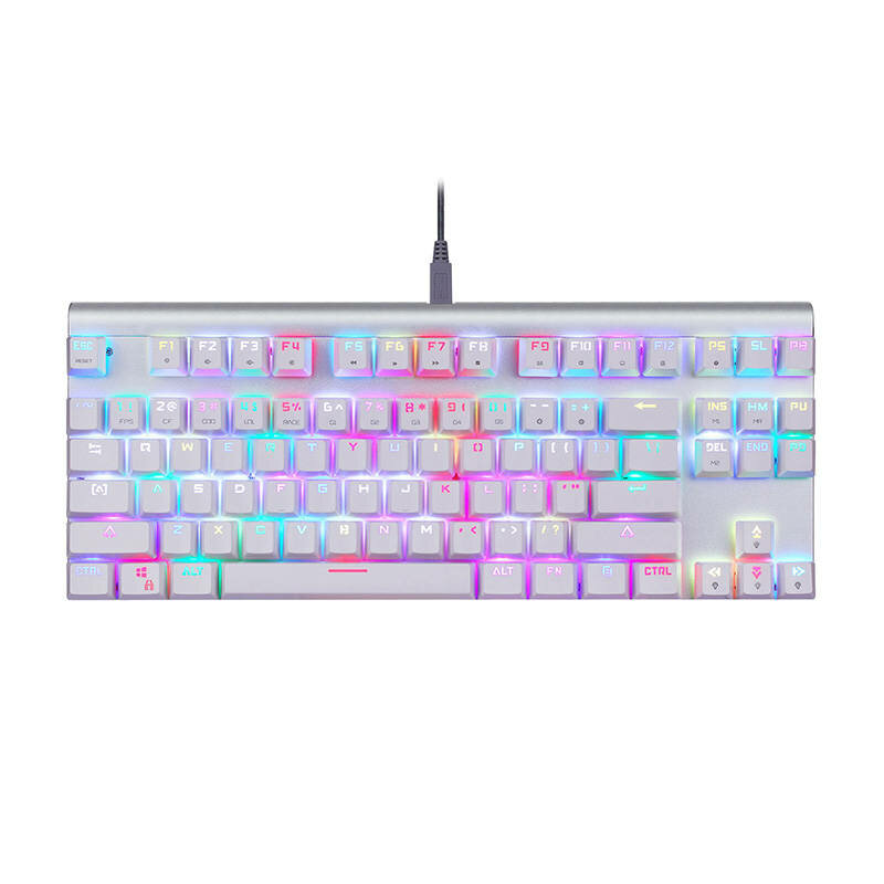 Tastatura mecanica cu fir pentru gaming Motospeed CK101, alb