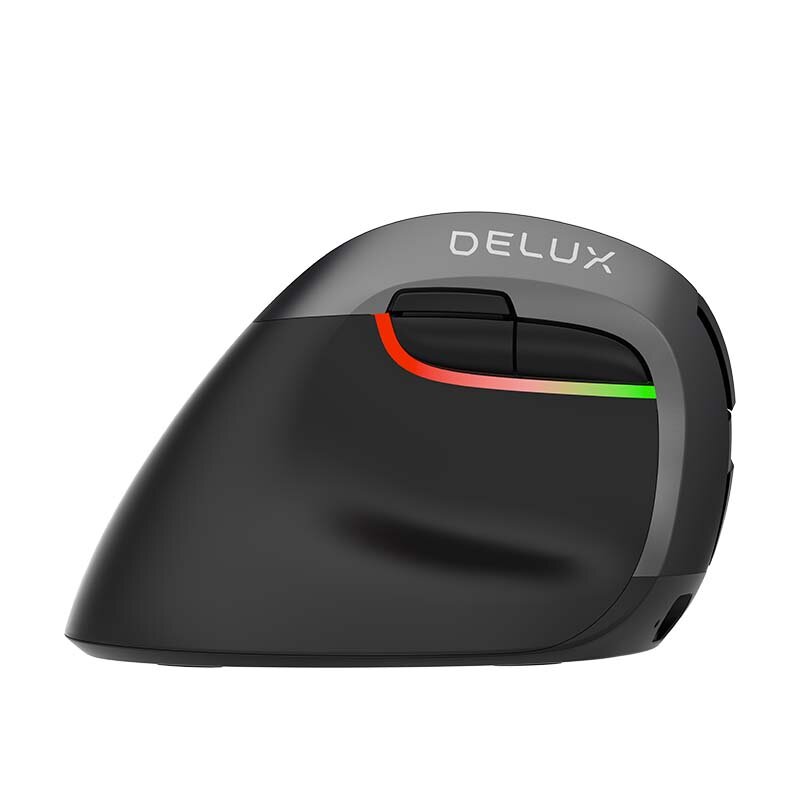 Mouse ergonomic Wireless pentru stangaci 800-4000 DPI Delux M618ZD, negru