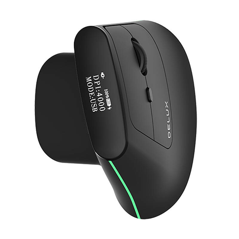 Mouse ergonomic wireless 800-4000 DPI Delux MV6 DB, negru