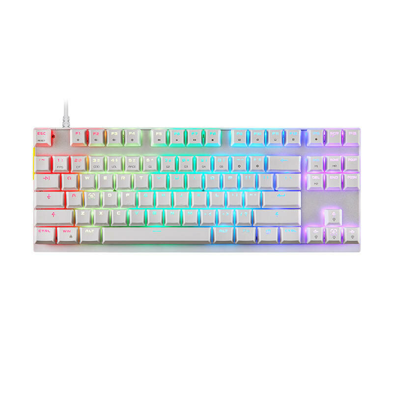 Tastatura mecanica cu fir pentru gaming Motospeed K82, alb