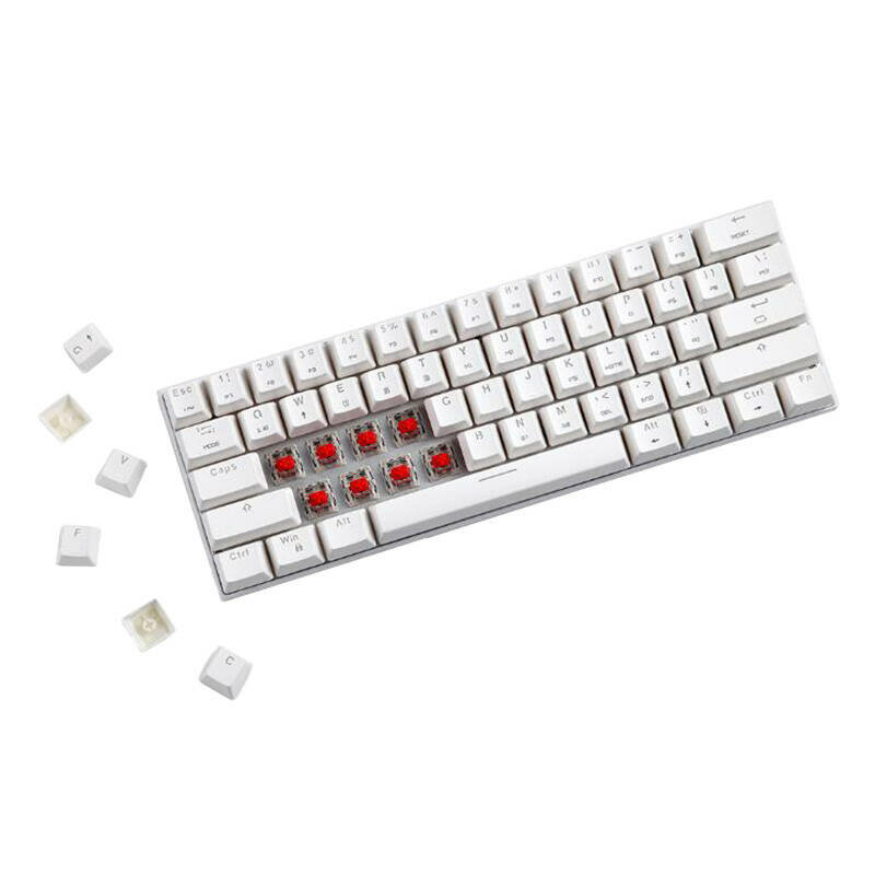 Tastatura mecanica wireless Motospeed SK62 Red Switch, alb