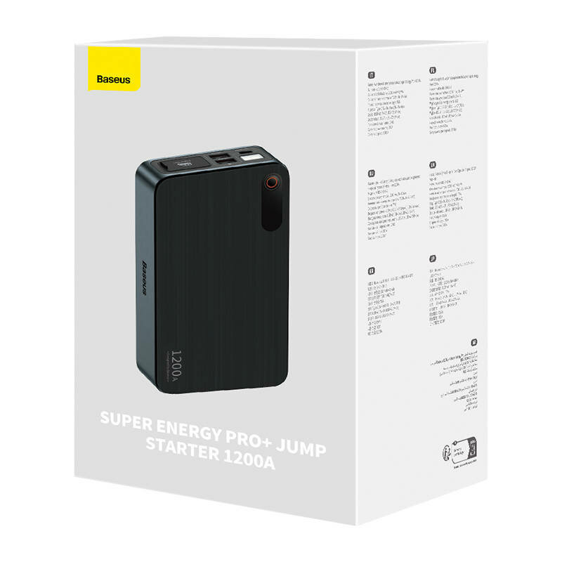 Jump starter cu clesti pentru pornire 1200A Baseus, negru