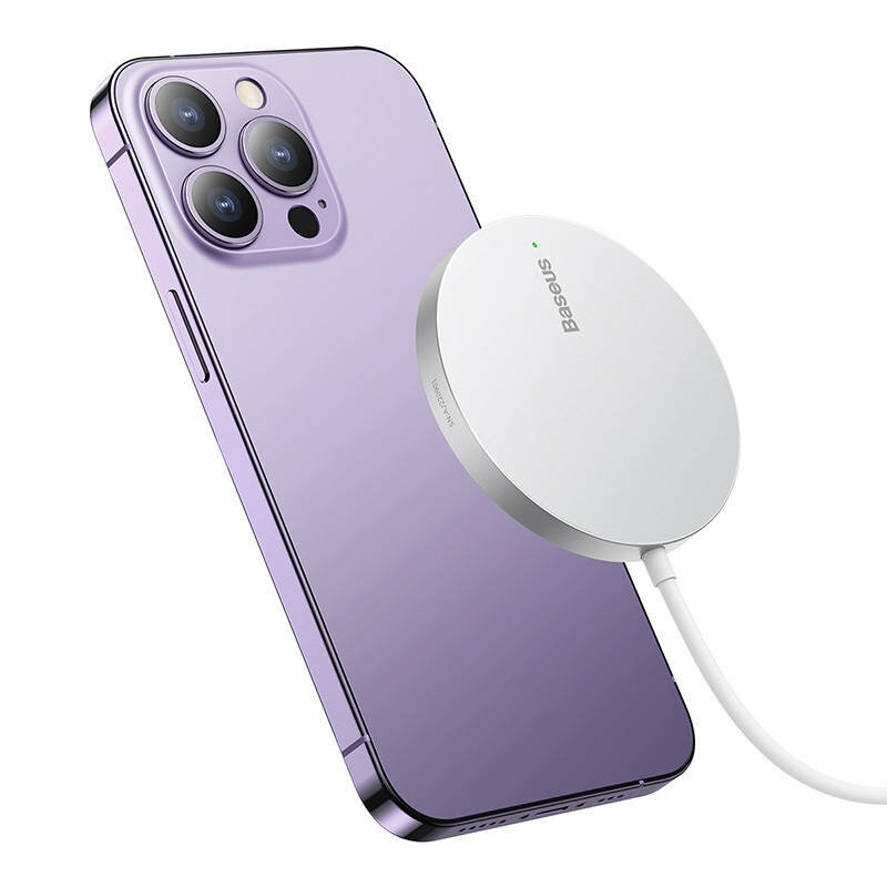 Incarcator wireless magnetic 15W Baseus Mini 3, argintiu