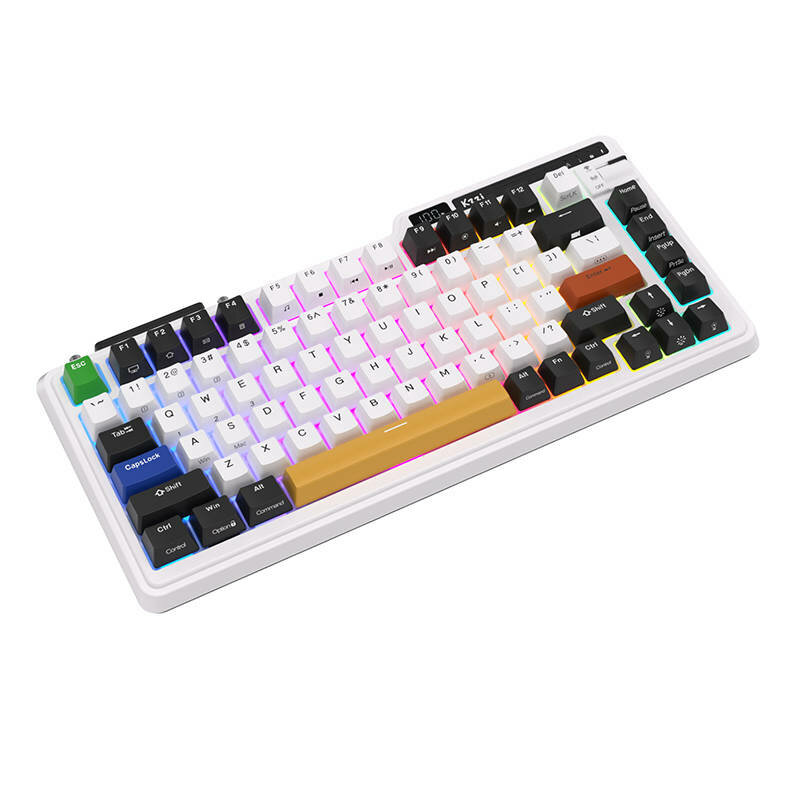 Tastatura Wireless mecanica Royal Kludge, alb/negru KZZI K75 pro