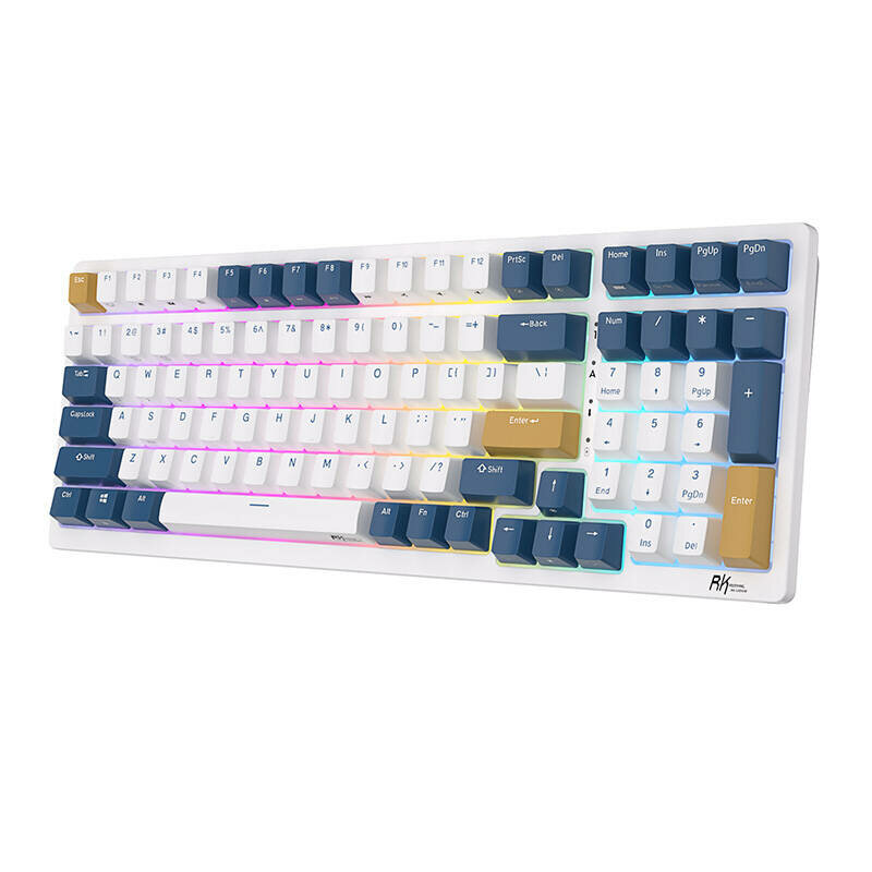 Tastatura Bluetooth mecanica Royal Kludge, RGB, albastru RK98