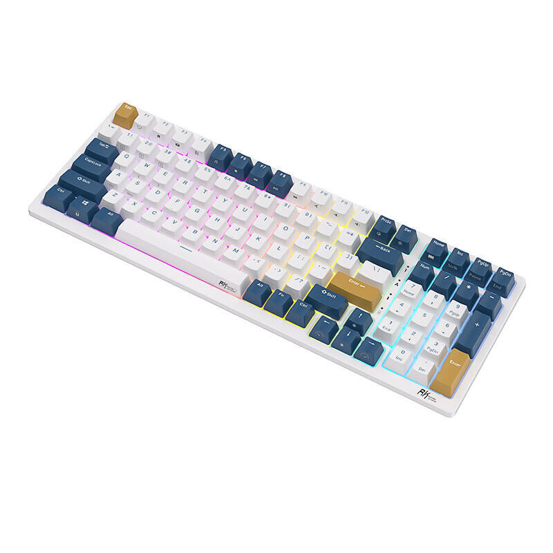 Tastatura Bluetooth mecanica Royal Kludge, RGB, albastru RK98