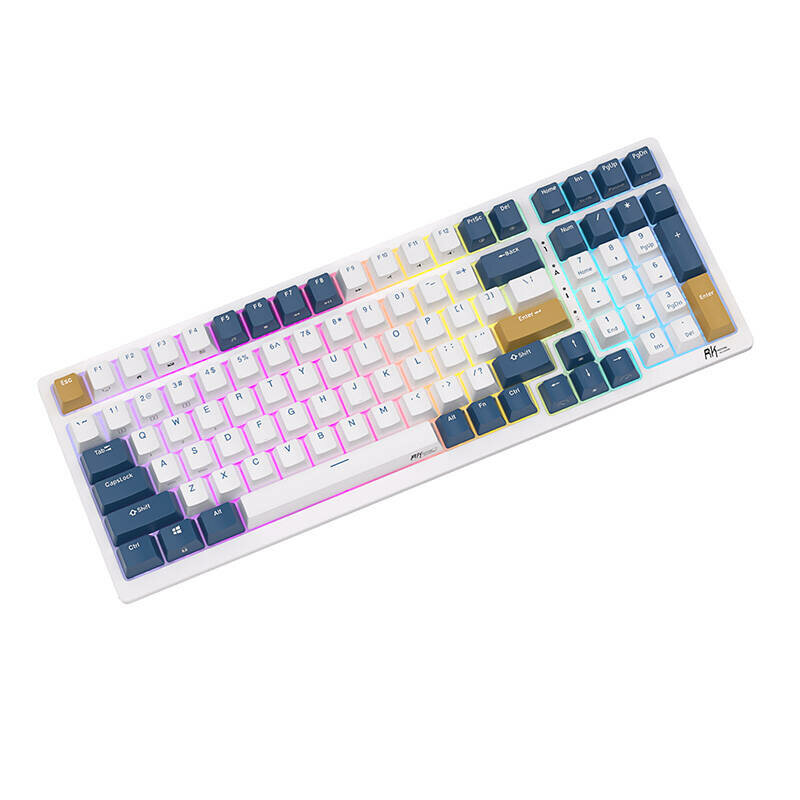 Tastatura Bluetooth mecanica Royal Kludge, RGB, albastru RK98