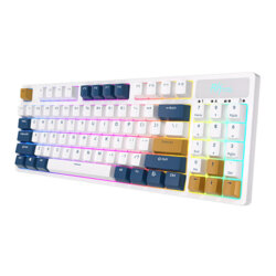 Tastatura Wireless mecanica Royal Kludge, RGB, alb RK89